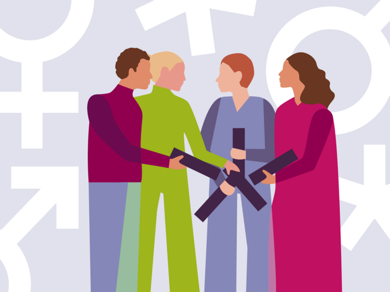 Themenbild Illustration Geschlechtergerechtigkeit